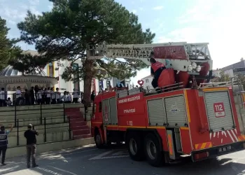 Topu kurtarmak için çıktığı ağaçta mahsur kaldı