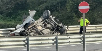 Tünel çıkışındaki kazada sürücü ağır yaralandı