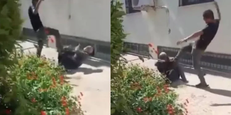 75 yaşındaki adamı acımasızca darp etti