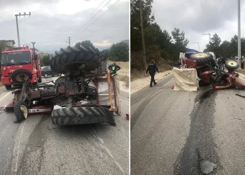 Bursa’da öğrencilerin bindiği traktör kaza yaptı: 6 yaralı