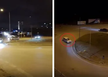 Kimseye aldırış etmedi, kavşakta dakikalarca drift attı