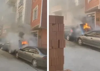 Bursa’da otomobil alevlere teslim oldu