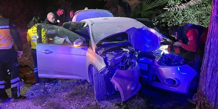Ağaca çarpan otomobilde hayatını kaybetti