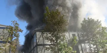 İnşaat işçilerinin kaldığı konteynerde yangın
