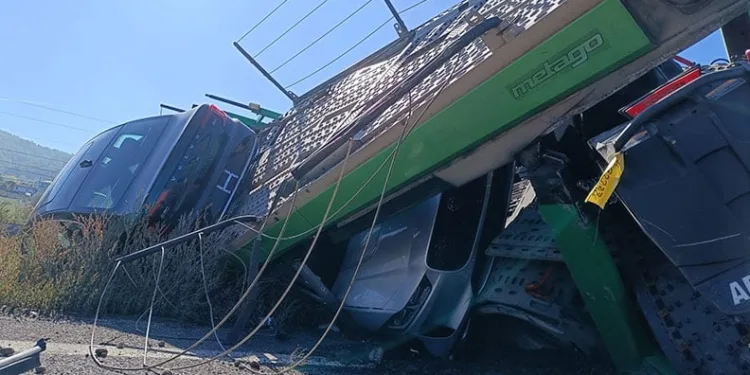 TIR kontrolden çıktı, lüks araçlar hurdaya döndü