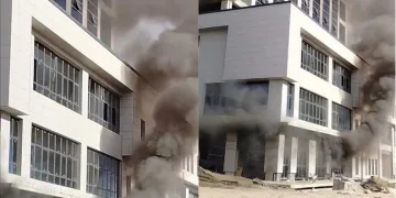 Kahramanmaraş’ta hastane inşaatında korkutan yangın
