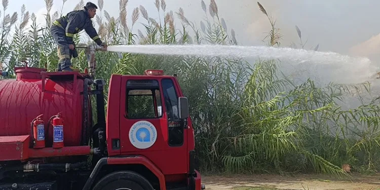 Manavgat’ta kargılık alanda çıkan yangın söndürüldü