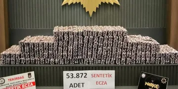 Tekirdağ’da 53 bin 872 adet sentetik ecza ele geçirildi