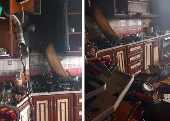 Patates kızartırken mutfakta yangın çıktı