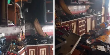 Patates kızartırken mutfakta yangın çıktı
