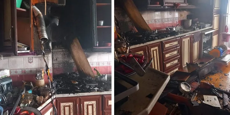 Patates kızartırken mutfakta yangın çıktı