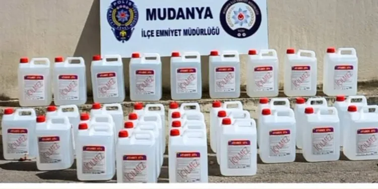 Mudanya’da 260 litre etil alkol ele geçirildi