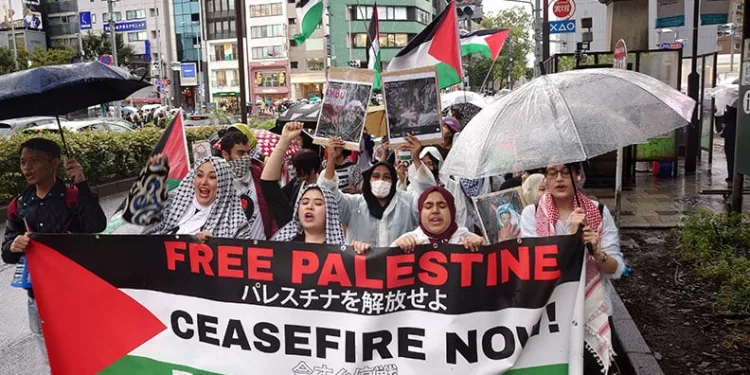 Japonya’da Filistin’e destek yürüyüşü