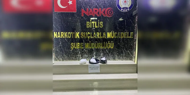 Bitlis’te 3 kilo metamfetamin ele geçirildi