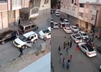 Düğün konvoyunda silahlarla havaya ateş açtılar, o anlar kamerada