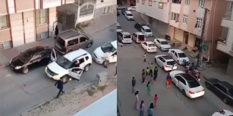 Düğün konvoyunda silahlarla havaya ateş açtılar, o anlar kamerada