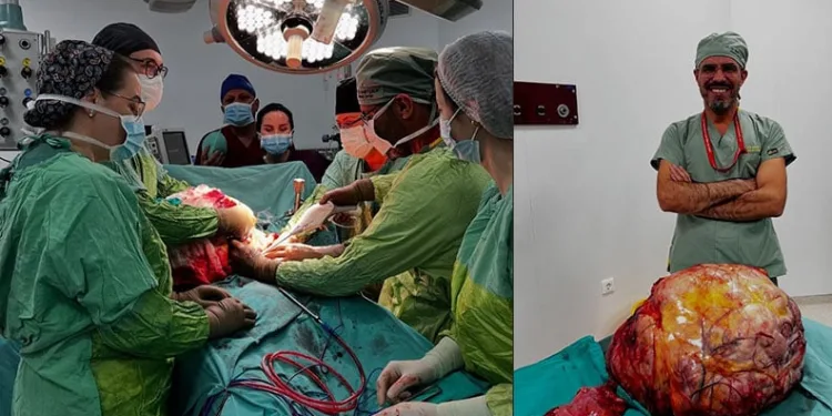 Trabzon’da bir hastanın karnından 26 kg tümör çıktı