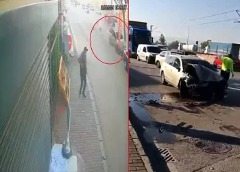 Bursa’da kontrolden çıkan otomobil, 5 araca çarptı