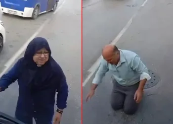 Bursa’da engelli oğlu için otobüsün önüne yattı