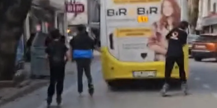 Bursa’da tehlikeli yolculuk kamerada
