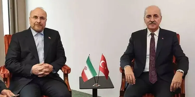 TBMM Başkanı Kurtulmuş, İran İslami Şura Meclisi Başkanı Galibaf ile bir araya geldi
