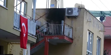 Merdivende piknik tüpüyle yapılan pişi yangın çıkardı
