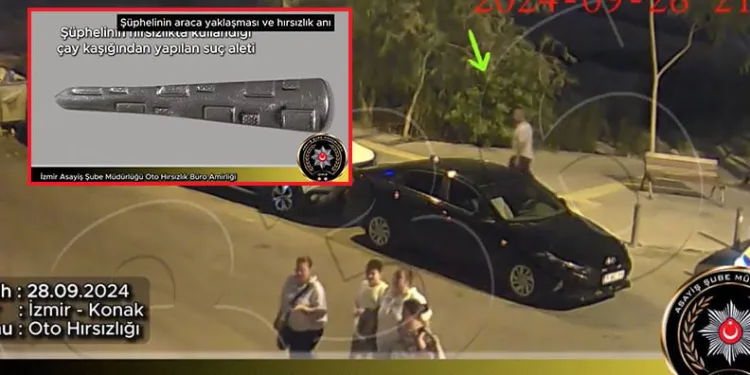 Çay kaşığı ile otomobil çaldı
