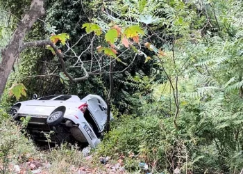 El frenini çekmeyi unuttuğu otomobil uçurumdan uçtu
