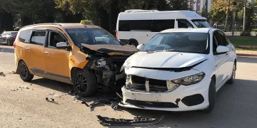 Çarptığı otomobilin camına ok gibi saplandı