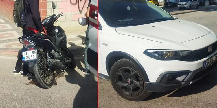 Bursa’da otomobil ile motosiklet çarpıştı: 3 yaralı