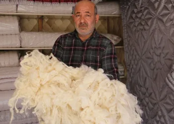 Sivas’ta yün yorgan mesaisi