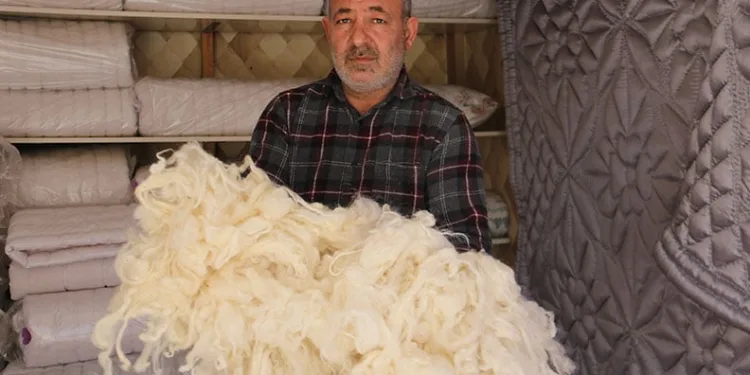 Sivas’ta yün yorgan mesaisi
