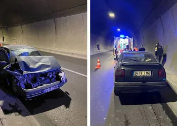 Tüneli meydana gelen trafik kazasında 2 kişi yaralandı
