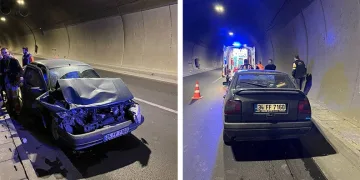 Tüneli meydana gelen trafik kazasında 2 kişi yaralandı