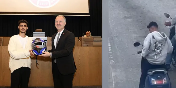Alper Taban’dan örnek gence hediye kask