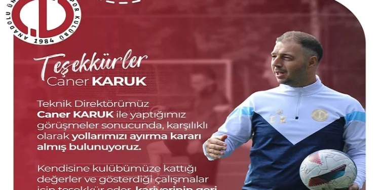 Anadolu Üniversitesi Futbol Kulübü Teknik Direktörü ile yollarını ayırdı