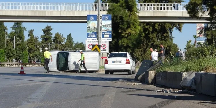 Takla atan araçtan burnu bile kanamadan çıktı