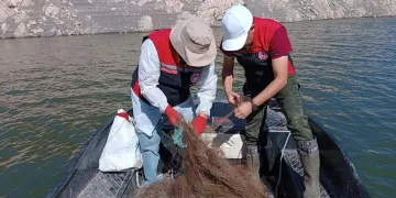 Barajda 550 metrelik hayalet ağ ele geçirildi