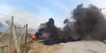 Samanlıktan çıkan yangın bahçeye sıçradı