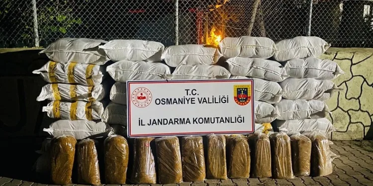 Jandarmanın durdurduğu minibüste 1 ton 460 kilo kaçak tütün ele geçirildi