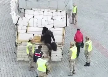 Saman balyası yüklü tırdaki zulada 36 düzensiz göçmen yakalandı