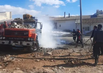 Kahramanmaraş’ta kamyon yangını