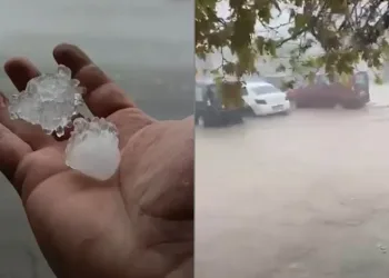 Çanakkale’de ceviz büyüklüğünde dolu yağdı