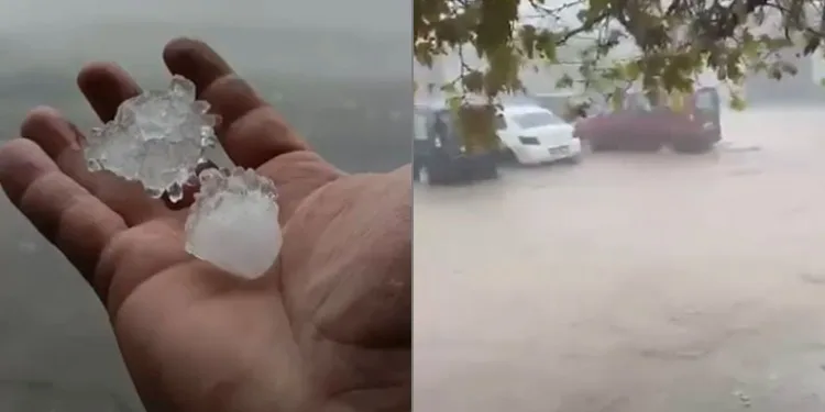 Çanakkale’de ceviz büyüklüğünde dolu yağdı