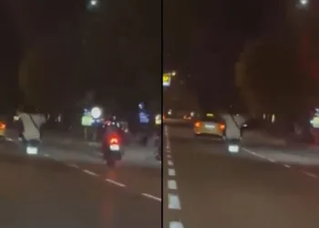 Bursa trafiğinde tek teker ilerleyerek tehlike saçtı