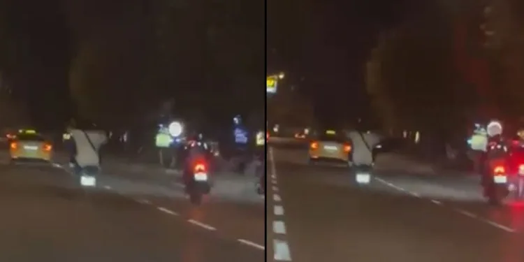 Bursa trafiğinde tek teker ilerleyerek tehlike saçtı