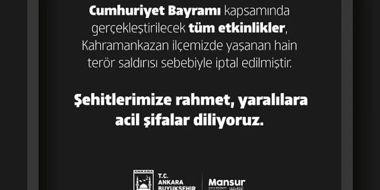 ABB Cumhuriyet Bayramı etkinliklerini iptal etti