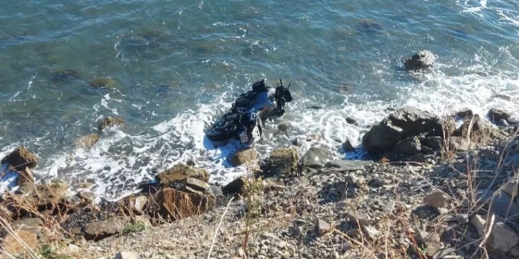 Tekirdağ’da motosikletli denize düştü