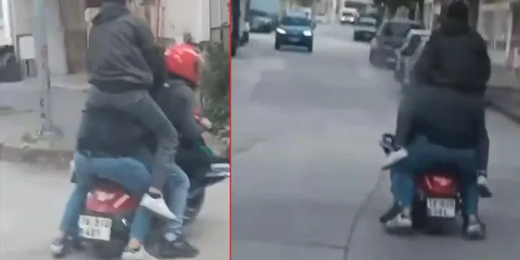 Bursa’da motosiklete sığmak için sürücünün omzuna çıktı