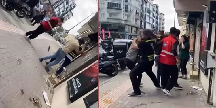 Bursa’da kuryeler sopalarla birbirine girdi